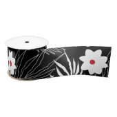 Bloemen en vetten op zwart lint (Spoel)