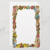 Bloemen en Victoriaans kindergrens Briefpapier (Voorkant / Achterkant)
