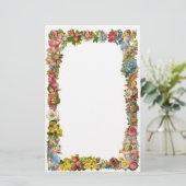 Bloemen en Victoriaans kindergrens Briefpapier (Staand voorkant)