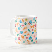Bloemen en vlinderpatroon koffiemok (Voorkant links)