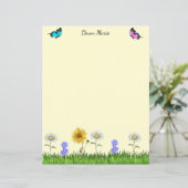 Bloemen en Vlinders 8.5 x 11 Papier (Staand voorkant)