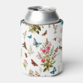 Bloemen en vlinders blikjeskoeler (Blikje Voorkant)