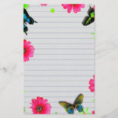 Bloemen en vlinders briefpapier (Voorkant)