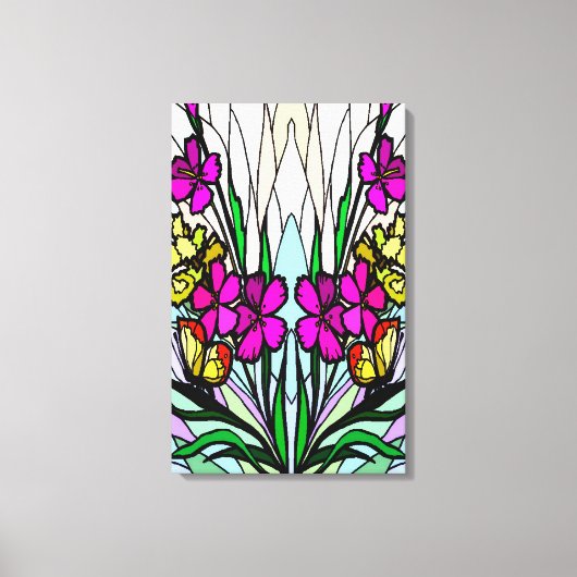 Bloemen en vlinders canvas afdruk (Voorkant)