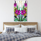 Bloemen en vlinders canvas afdruk (Insitu (Slaapkamer))