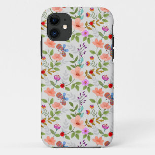 Bloemen en vlinders iPhone 11 hoesje