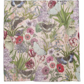 Bloemen en Vlinders Collage Douchegordijn (Voorkant)