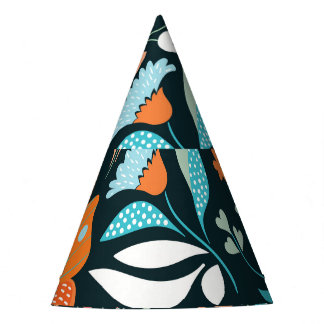 Bloemen en vlinders, decoratief naadloos patroon feesthoedjes