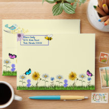 Bloemen en Vlinders Gepersonaliseerde Envelop