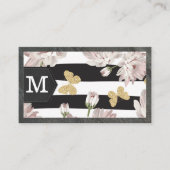 Bloemen en vlinders | Gestreepte Visitekaartje (Voorkant)