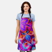bloemen en vlinders in het abstract schort (Gedragen)