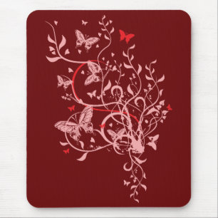 Bloemen en vlinders muismat
