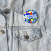 Bloemen en vlinders ~ Naam Button (In situ)