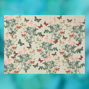  bloemen en vlinders ontkoppelen Pewter Vs2 Tissuepapier