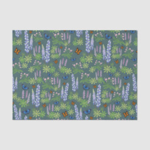 Bloemen en vlinders ontkoppelen van papieren lupin tissuepapier