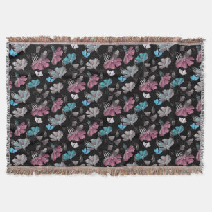 Bloemen en vlinders patroon deken