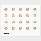Bloemen en vlinders ronde sticker (Vel)