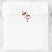 Bloemen en vlinders ronde sticker (Tas)