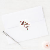 Bloemen en vlinders ronde sticker (Envelop)