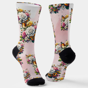 BLOEMEN EN VLINDERS SOKKEN