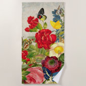  bloemen en vlinders strandlaken (Voorkant)