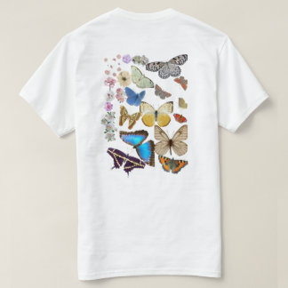 Bloemen en vlinders t-shirt