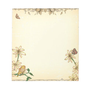  bloemen en vogel notitieblok