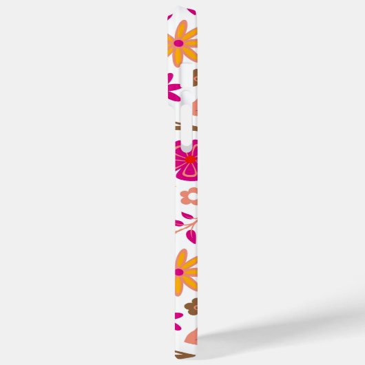 Bloemen en Vogel Retro Styled Case-Mate iPhone Case (Achterkant / Links)
