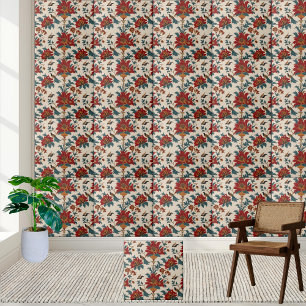 Bloemen en Vogelpatroon Chinoiserie Tegel Tegeltje