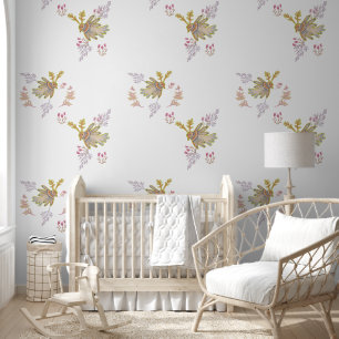 Bloemen en vogels behang