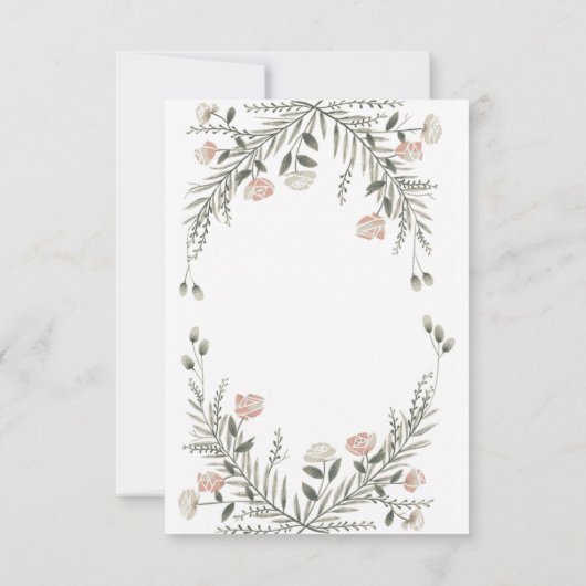 Bloemen en vogels illustratie bruiloft uitnodiging (Achterkant)