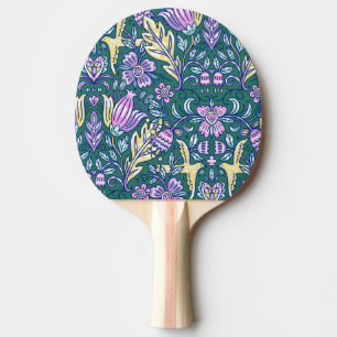 Bloemen en vogels in antieke stijl patroon tafeltennisbatje