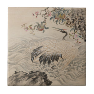 Bloemen en vogels - Japans (Edo-periode) Tegeltje