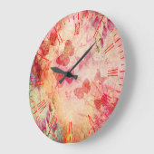 Bloemen en Waterverf van botervliegen, wandklok Grote Klok (Hoek)