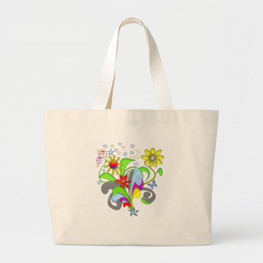 Bloemen en wervelingen T-shirts en geschenken Grote Tote Bag (Voorkant)