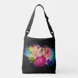 Bloemen en wolken Canvas tas