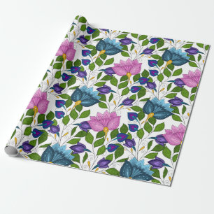 Bloemen en zwembad 32 Verpakkingspapier Cadeaupapier