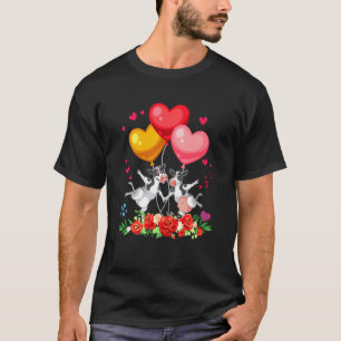 Bloemen Enkele Koeien Valentijnsdag Harten T-shirt