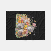 Bloemen  esthetisch geschilderde Kittens en pers Fleece Deken (Voorkant (Horizontaal))