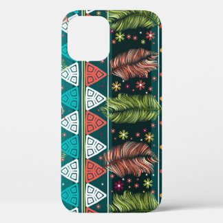 Bloemen Etnische Doodle: Zacht . iPhone 12 Hoesje