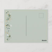 Bloemen Eucalyptus groen goud bruiloft groen Briefkaart (Achterkant)