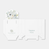 Bloemen Eucalyptus groen namen datum bruiloft Bedankdoosjes (Uitgevouwen)