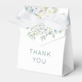 Bloemen Eucalyptus groen namen datum bruiloft Bedankdoosjes (Voorkant Zijde)