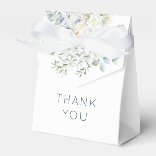 Bloemen Eucalyptus groen namen datum bruiloft Bedankdoosjes (Voorkant Zijde)