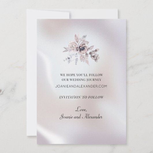 Bloemen Eucalyptus Luxe Pearl Bruiloft Save The Date (Achterkant)