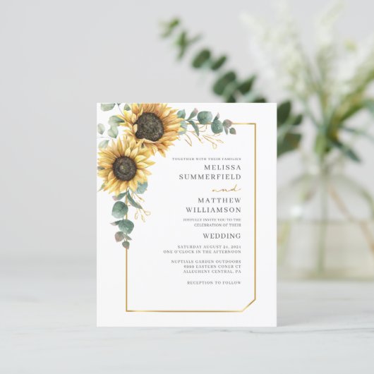 Bloemen Eucalyptus Zonnebloem Bruiloft All-in-One (Staand voorkant)