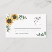Bloemen Eucalyptus Zonnebloem Bruiloft RSVP Informatiekaartje (Voorkant)