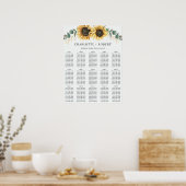 Bloemen Eucalyptus Zonnebloem Bruiloft Zitkaarten Poster (Keuken)