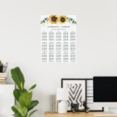 Bloemen Eucalyptus Zonnebloem Bruiloft Zitkaarten Poster (Thuiskantoor)