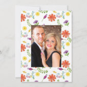 Bloemen Fiesta Bruiloftsfoto Save The Date (Achterkant)